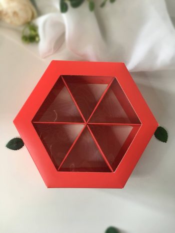 Менажница шестигранник под орехи/сухофрукты/конфеты/чай, красный — изображение 2